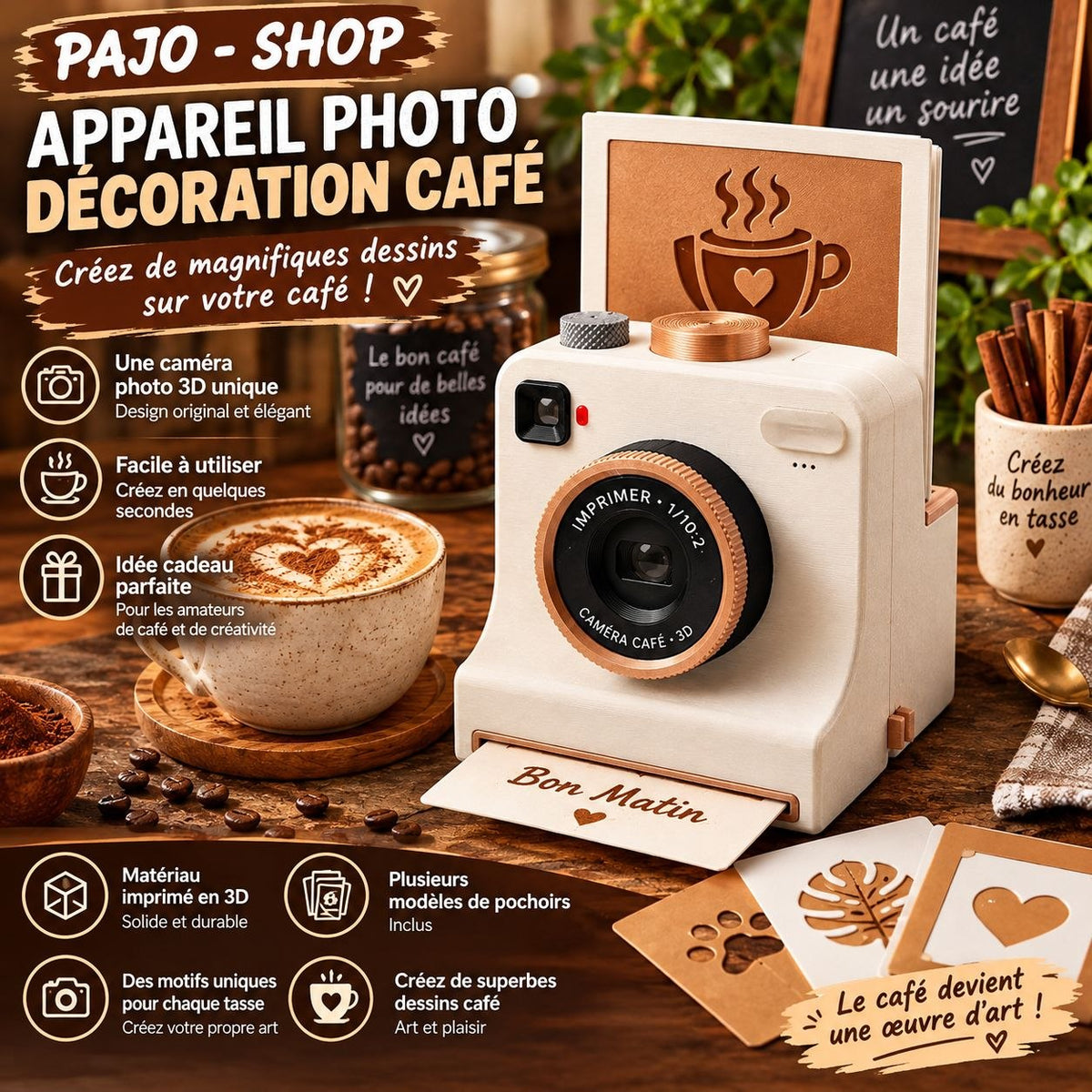 Caméra Latte Art Créative