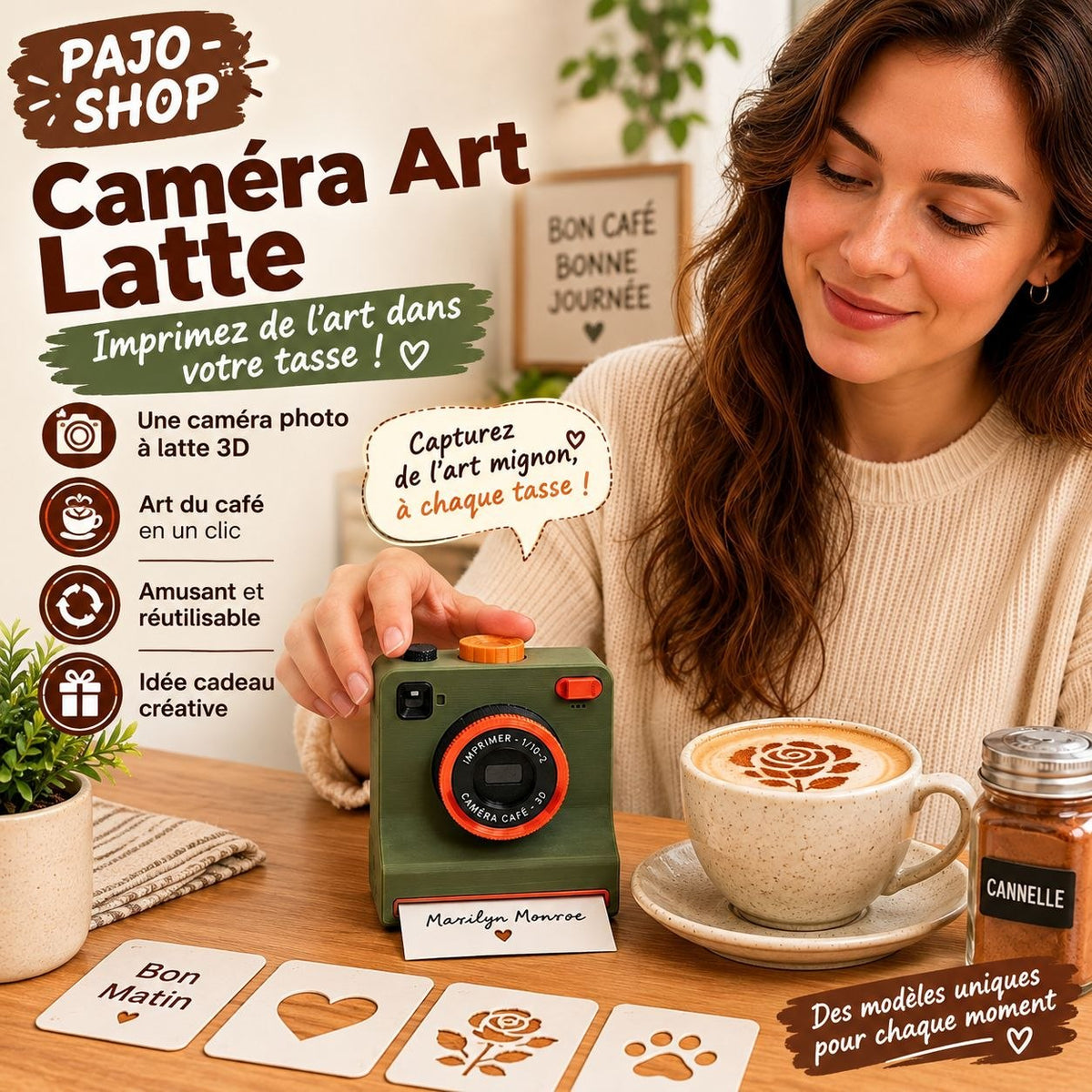 Caméra Latte Art Créative