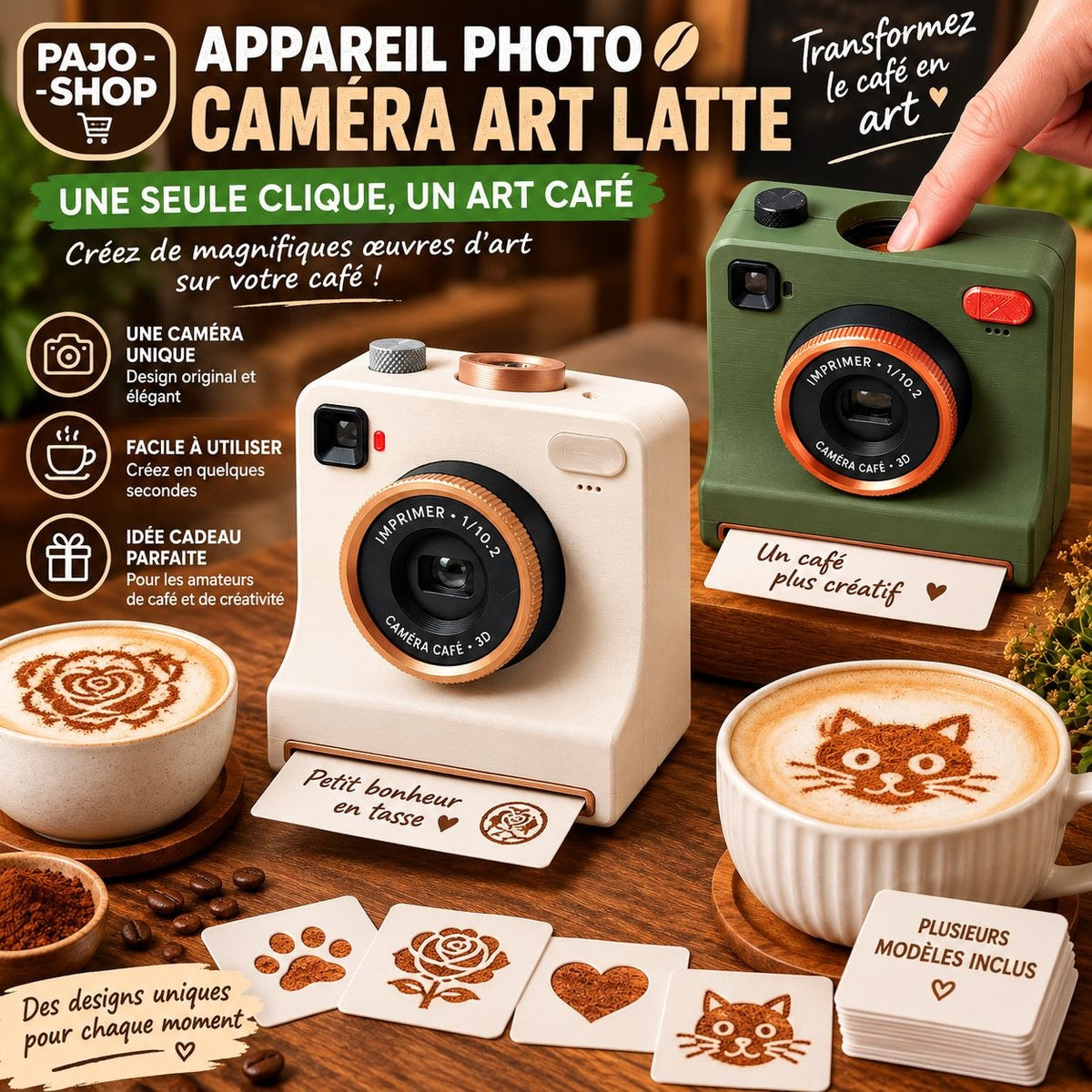 Caméra Latte Art Créative